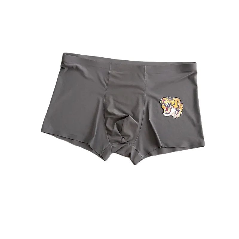 2025 New High end Ice Silk Men's Underwear One piece Silk Breathable Flat Corner Pants, Three Strips per Box