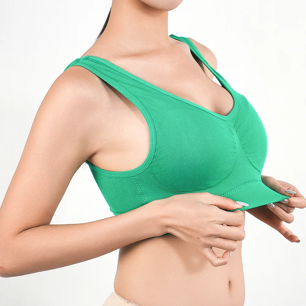 Women Seamless Bras Push Up Sports Top Female Breathable Brassiere Unwired Active Padded Bra Crop Top Solid Color Sexy Lingerie