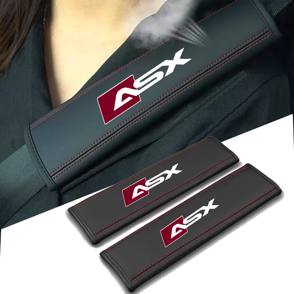 

1 PCS Leather Car Seat Safety Belt Cover Soft PU Car Seat Belt Case Protector Shoulder Strap Pads for Mitsubishi ASX Car Styling