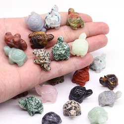 Turtle Tortoise Figurine Pendant Accessories Natural Amethyst Stones Carved Reiki Healing Crystals Animal Statue Crafts Decor 1