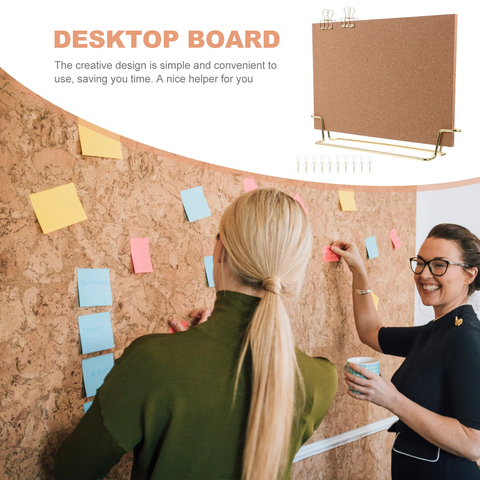 Imagem -06 - Small Cork Office Message Board Note e Photo Wall Display Bracket Desk Decorações Branco Anúncio Imagem