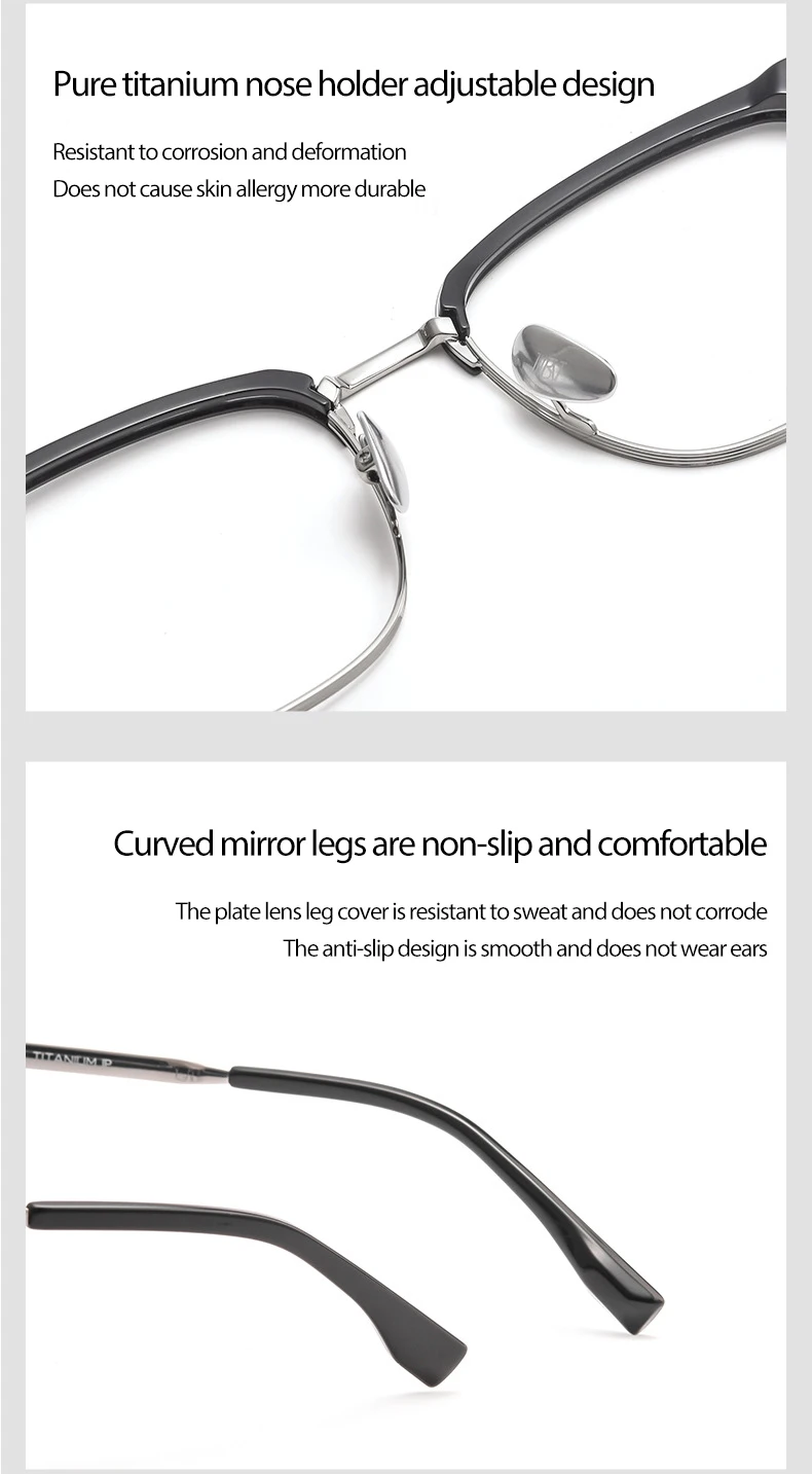 Reines Titan Rahmen Gläser Vollrand Brillen Federscharniere Männer Stil Kurzsichtige Brille Neue Ankunft Gläser – Detail 12
