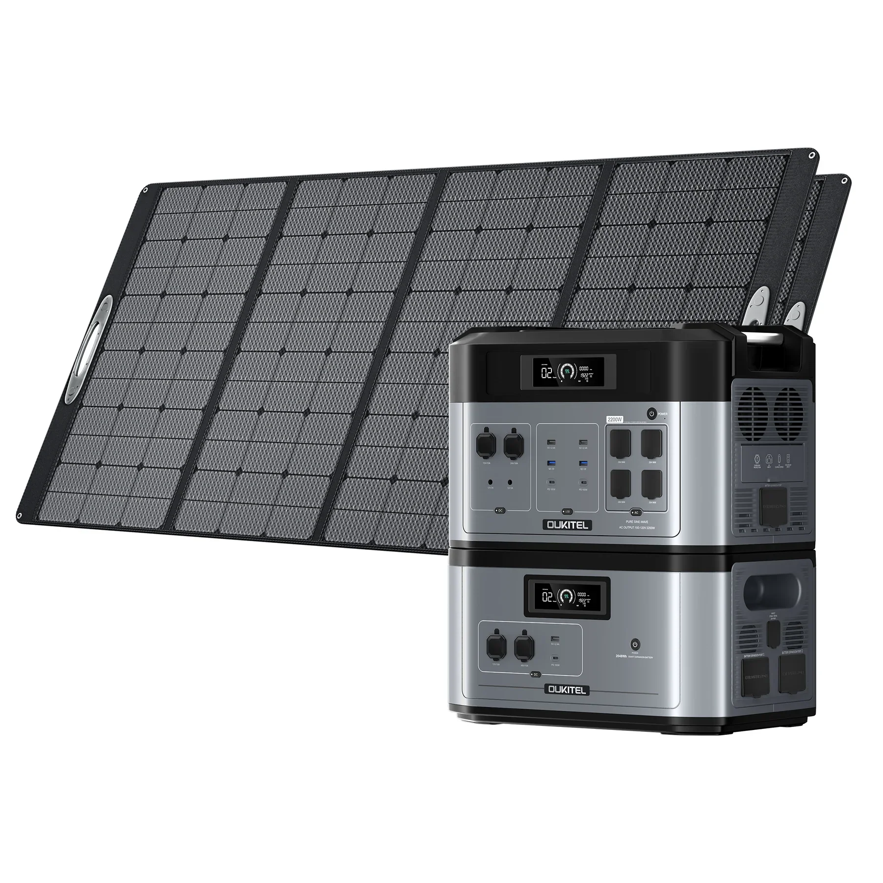 OUKITEL 3600W 4000W Portable Power Station 7 X 2048Wh Expansion Batteries 30amp APP Control Solar Generator