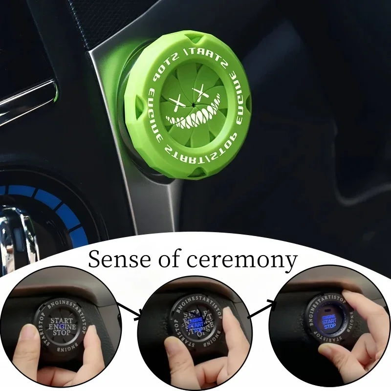 Car Interior Modification One-button Start Rotation Creative Cover Button Ignition Switch Protective Ring Decorative Stickers