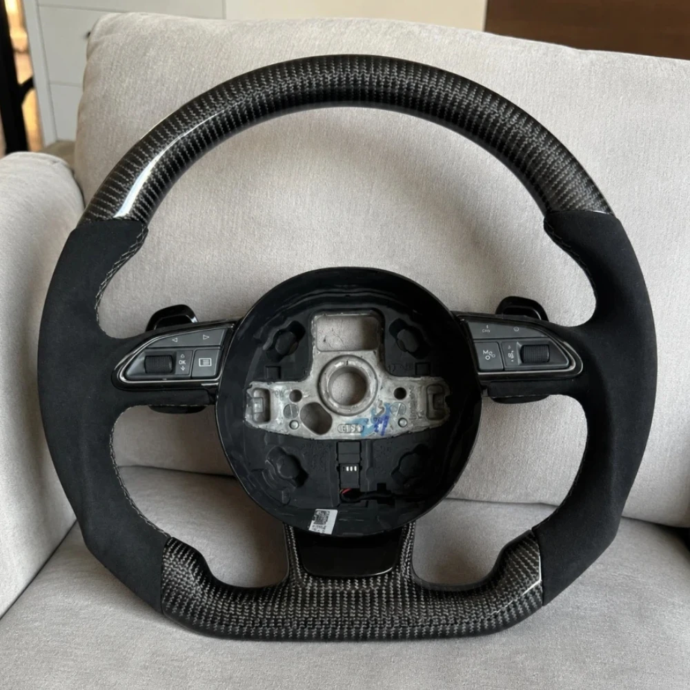 Sport Carbon Fiber Steering Wheel For Audi A3 8P 8V 8Y A4 C6 A5 A6 A7 A8 TT TTRS RS3 RS4 RS5 RS6 RS7 S3 S4 S5 S6 S7 Q3 Q5 Q6 Q7