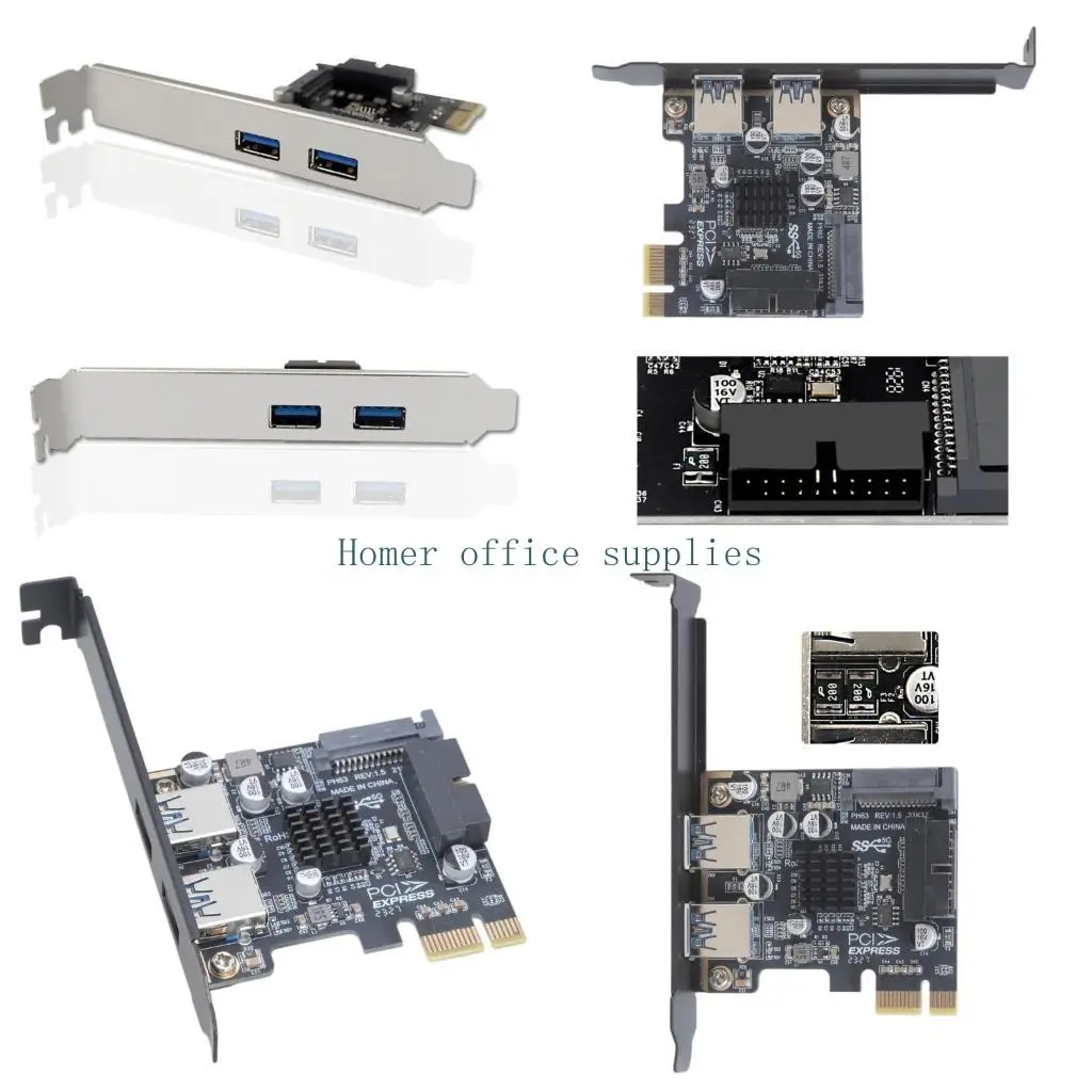 

K43B PCI-E-E-2 PORT USB Адаптер PCI-E Card с 19-контактным питательным разъемом