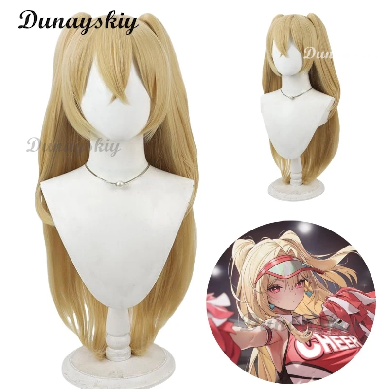 

Clay Cosplay Wig Nikke Goddess of Victory Yellow 90cm Heat Resistant Synthetic Hair Halloween Party Role Play + Free Wig Cap