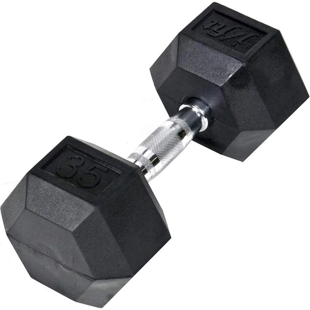 Rubber Hex Dumbbells - 8 Size Options - Hex Shaped Heads Prevent Rolling and Injury - Ergonomic Hand Weights for Exercise,