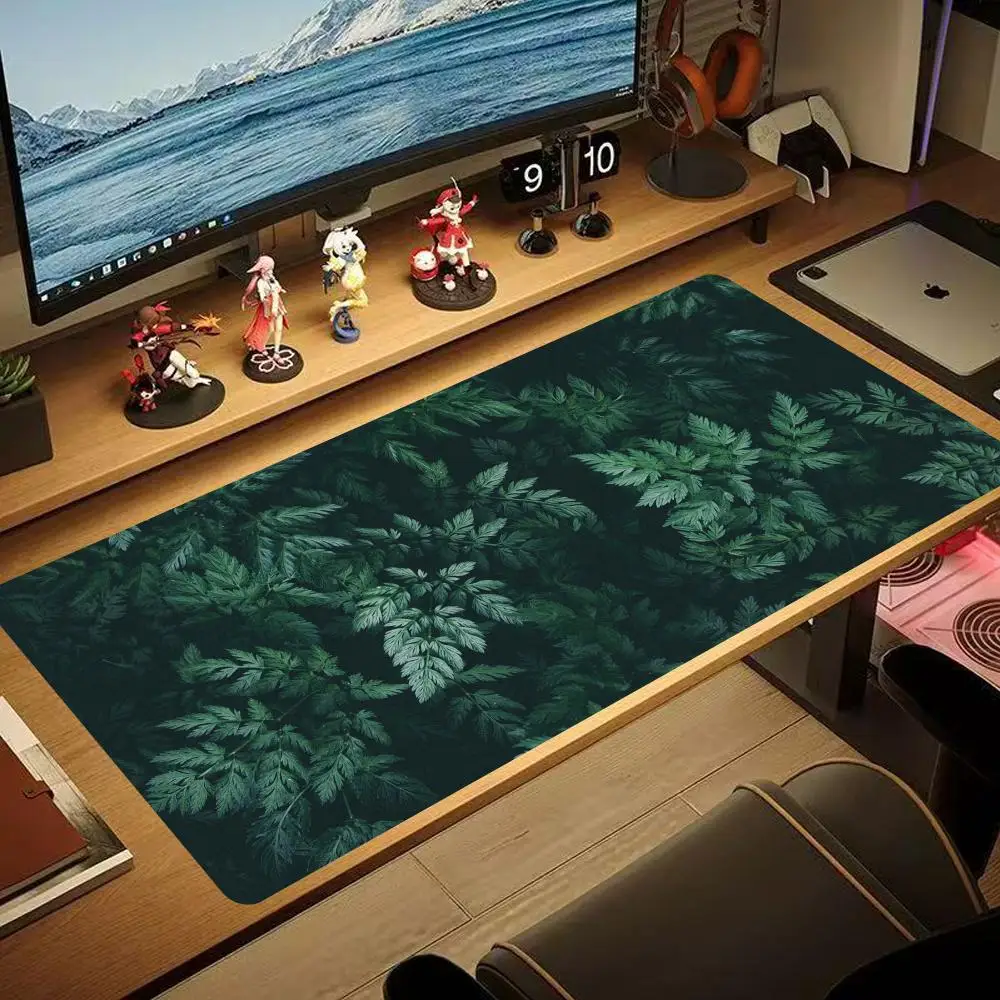 

Green Plant Mouse Pad Gamer Accessory Large Home Mousepad E-sports keyboard pad Soft Non-Slip Computer Table Mat