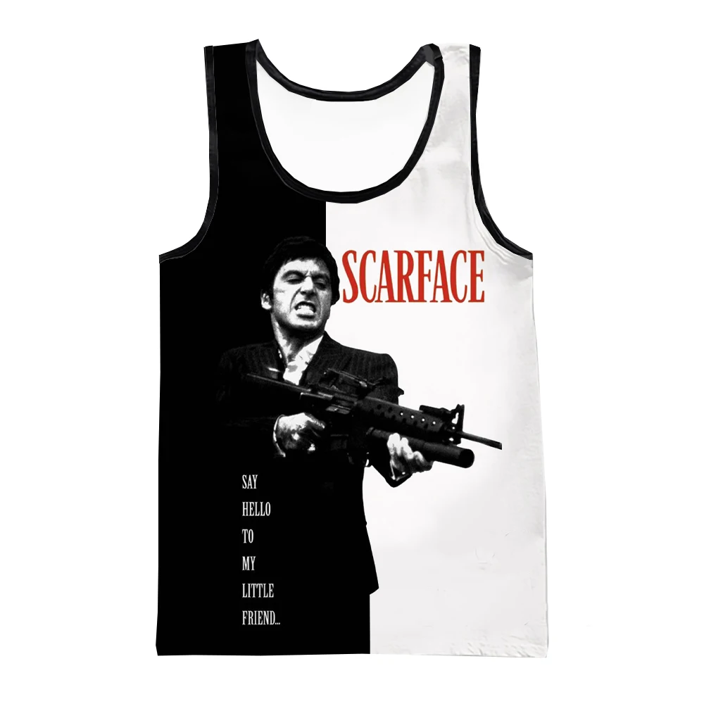 Movie Scarface Tank Tops 3D Print Streetwear Men's Fashion Oversize Sleeveless Tank Top Bodybuilding Gym Male Vest Man Clothes