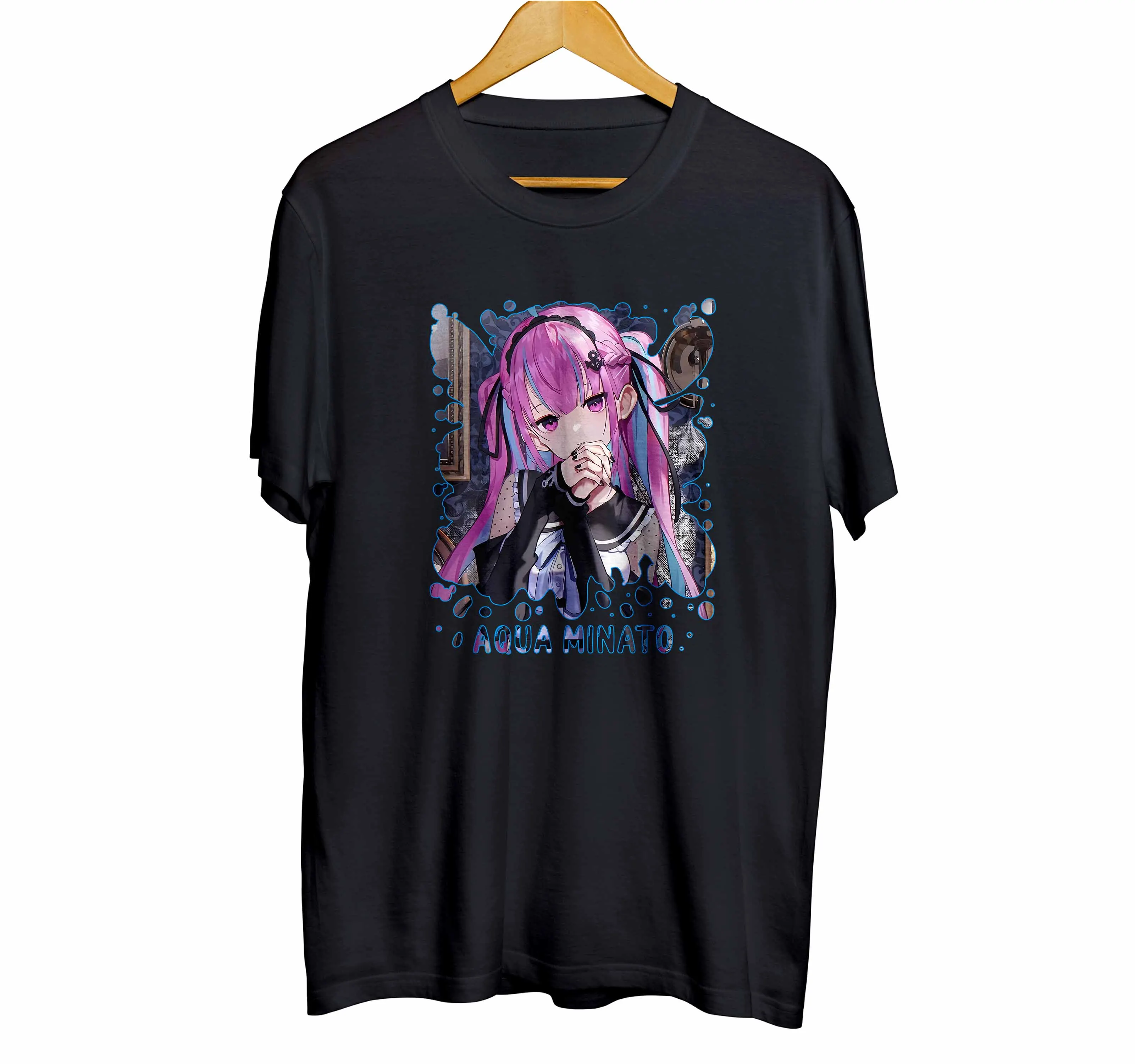 T-shirt distroanime vtuber AQUA MINATO MAID - HOLOLIVE JPN 100% combed 30s