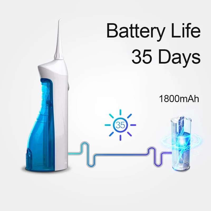 Penyemprot Mulut Elektrik Portabel Dapat Diganti Scaler Gigi Flosser Air Flosser Gigi 150ML Tangki 360 ° Nozel Berputar
