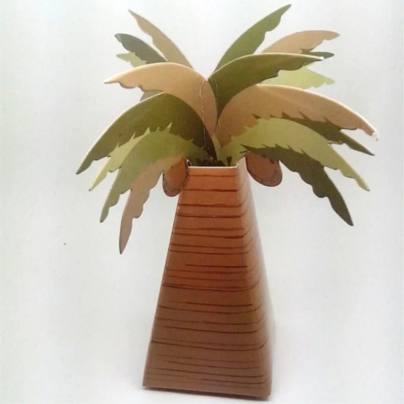 Free Shipping 100pcs/lot Candy Packing Palm Tree Favor Box Baby Show Souvenirs favor box