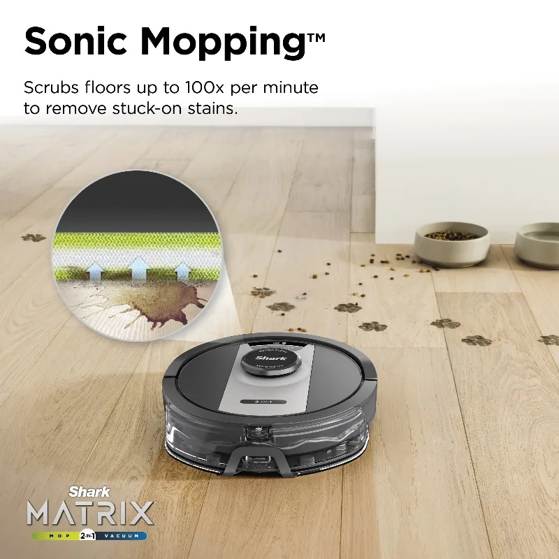 Shark® Matrix 2-in-1 Robot Vacuum & Mop with No Spots Missed on Carpets & Hard Floors, Home Mapping, RV2400WD
