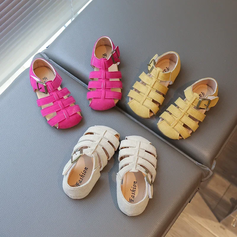 

Kids Summer New Children's Casual Closed Toe Sandals Baby Soft-soled Beach Shoes Flats Wholesale Size 23-34