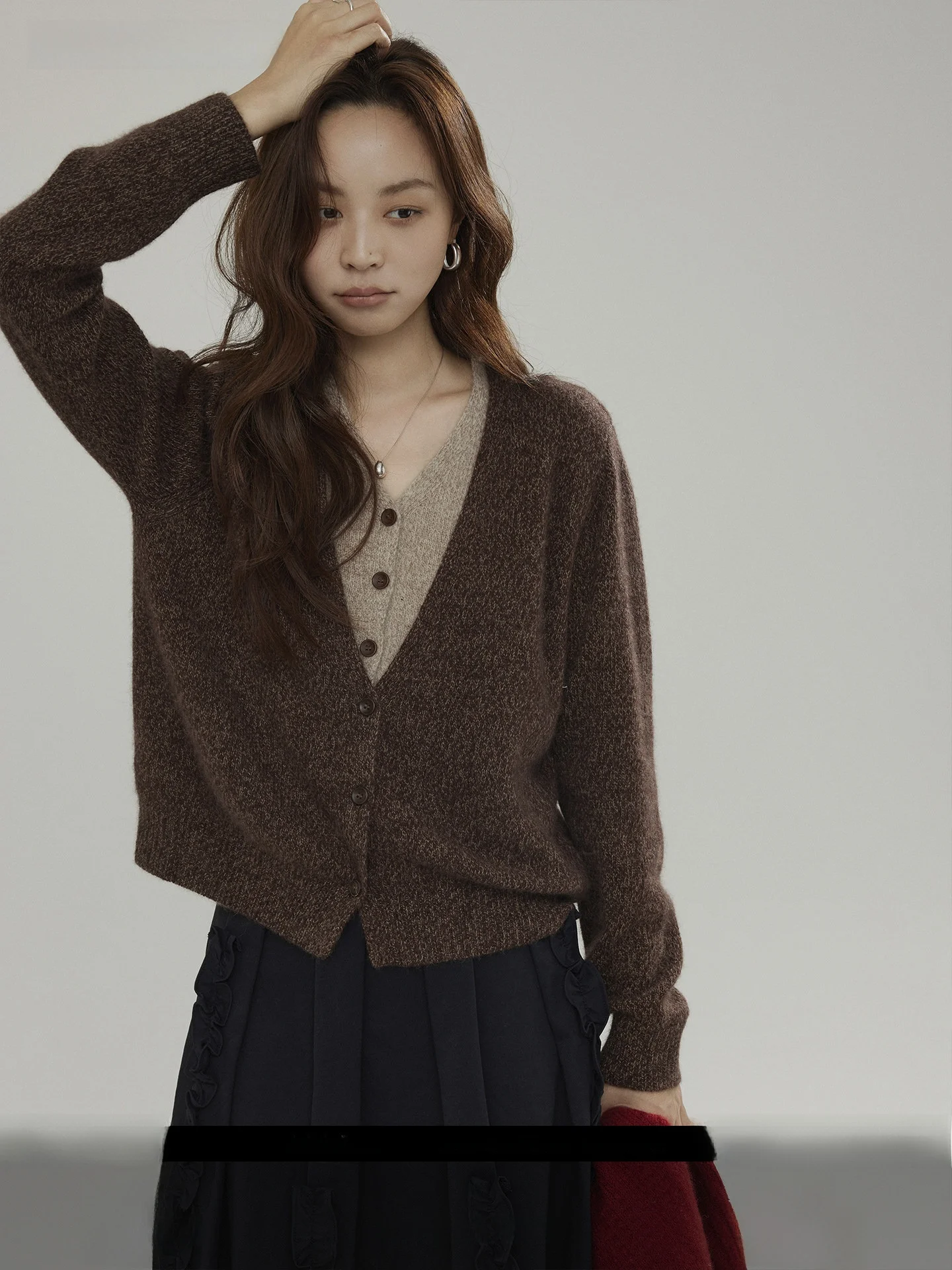 

Joli Choose Women's Wool Blend Knitted V-Ne Open Cardigan Casual Sle Long Sve Loose Fit Autumn Winter Sweater