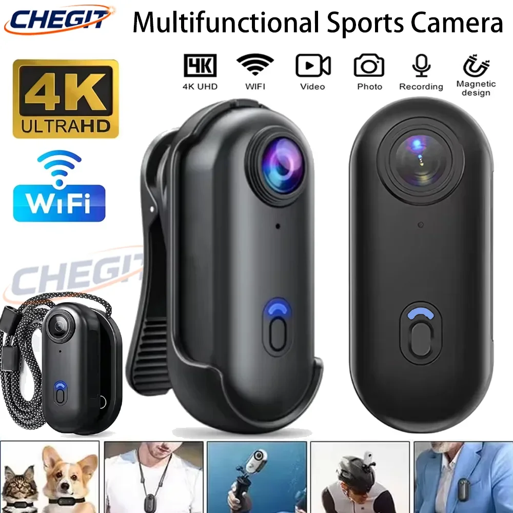 4K WiFi Mini Action Camera 1080P POV Pocket Vlog Cam Magneti