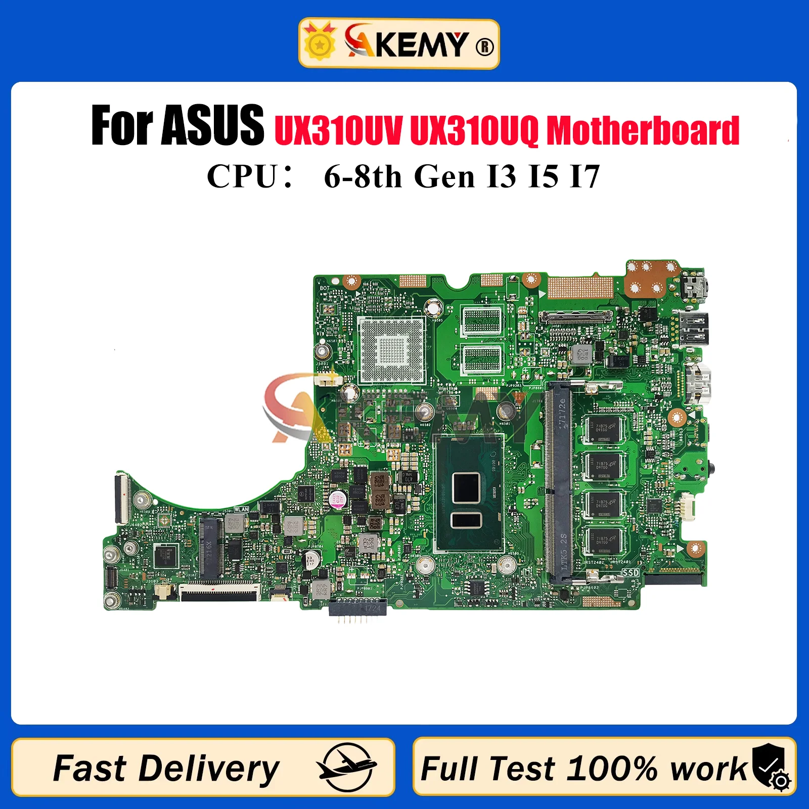 

UX310UA Laptop Motherboard For ASUS RX310U U3000U UX310UV UX310UQ UX310UAK UX310UQR UX310UFR UX310UQK Mainboard W/ I3 I5 I7 CPU