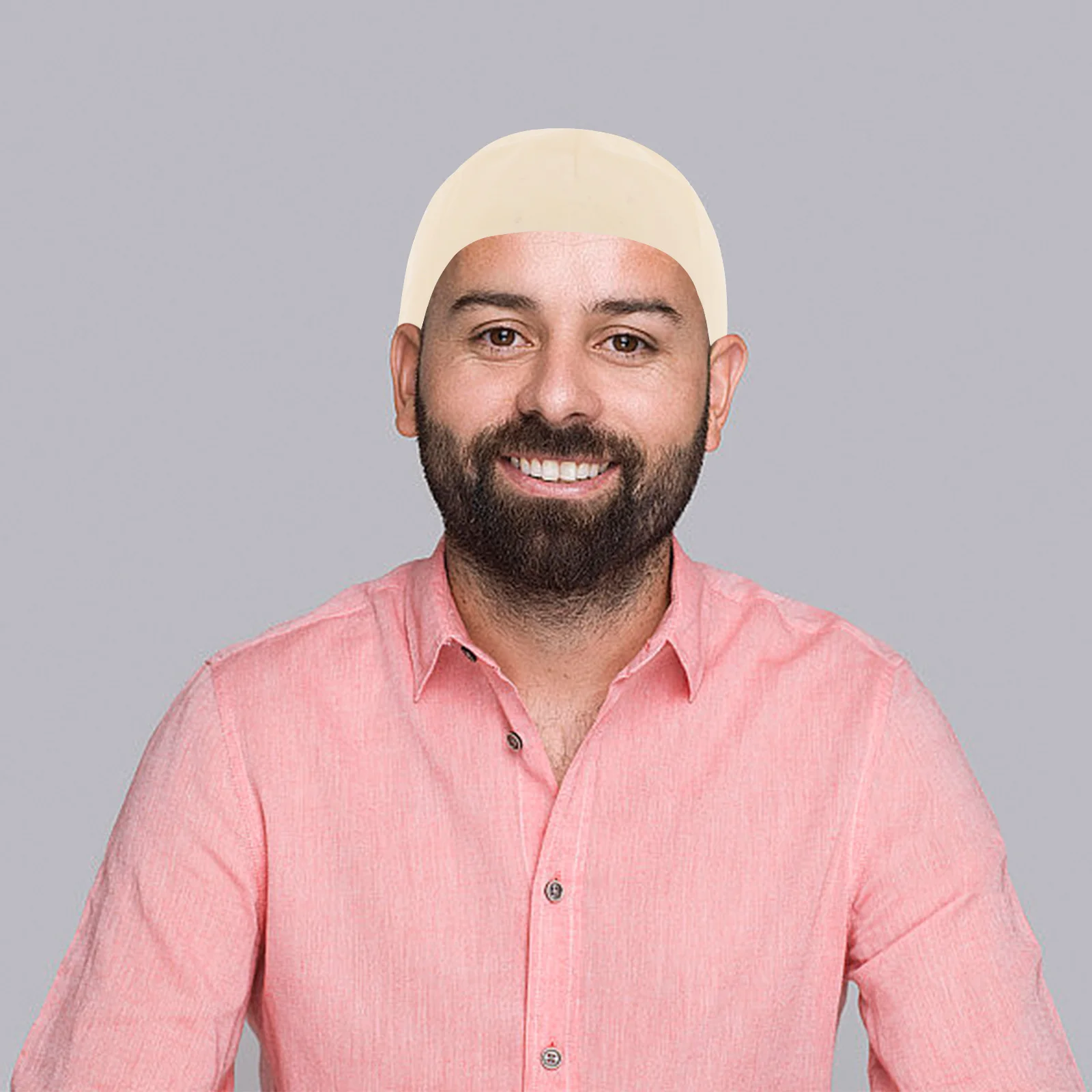 

Bald Head Cap Cosplay Headwear Fake Bald One Size Fits Most Durable Latex Material Lightweight Easy to for Halloween