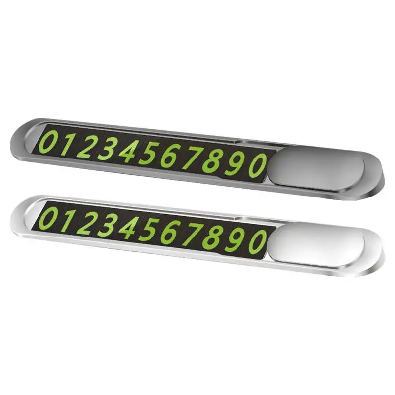 Temporary Car Parking Sign  Luminous Auto Phone Number Card Plate  Telephone Number Metal Alloy Texture Auto Phone Number Card