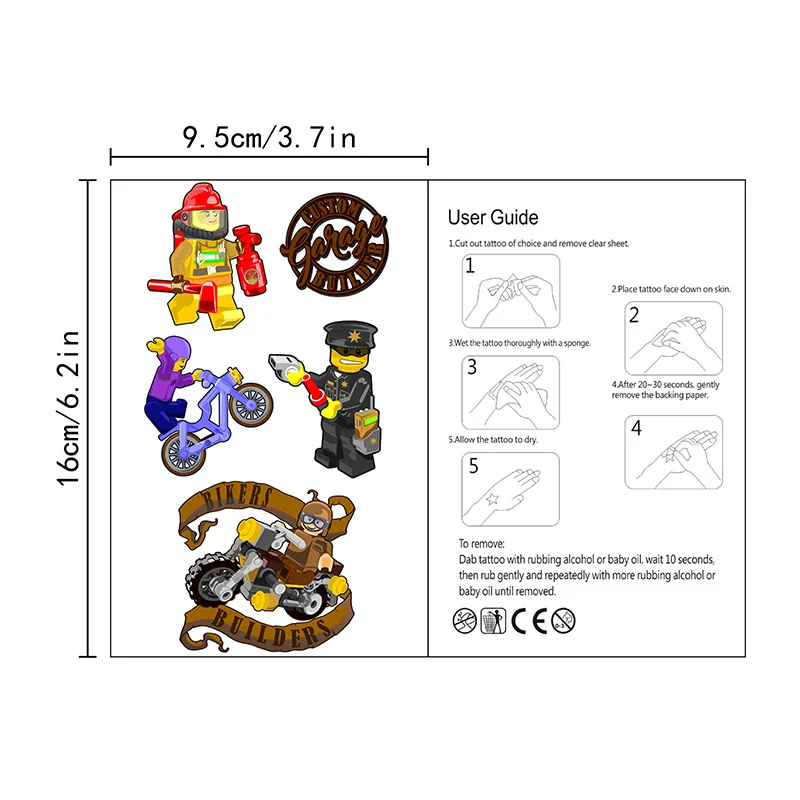 8 arkuszy klocki do budowy tymczasowe tatuaże materiały urodzinowe dekoracje naklejki tatuaże uroczą imprezę faworyzuje dzieci dziewczynki chłopcy
