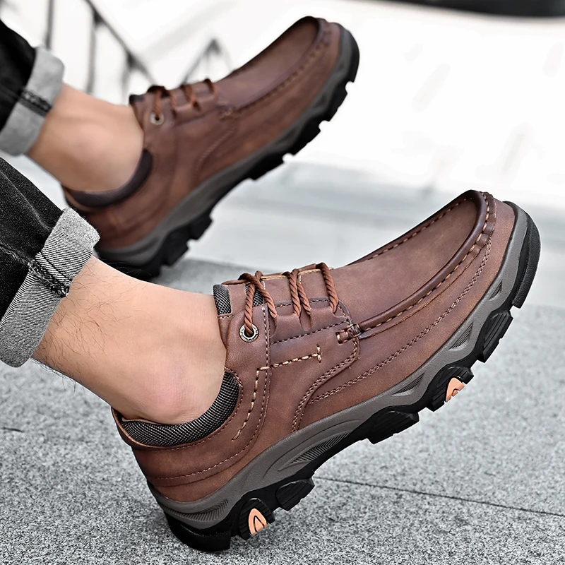 Golden Sapling Men\'s Casual Shoes Outdoor Loafers Leisure Work Flats Platform Footwear Men Tooling Shoe Tactical Mountain Flat