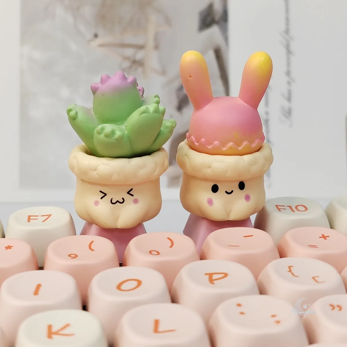 1PC Kaktus Topfpflanze Tastenkappen Handgemachte Cartoon Spiel Keycap Kreuz Achse Mechanische Tastatur Key Caps Dekoration Zubehör