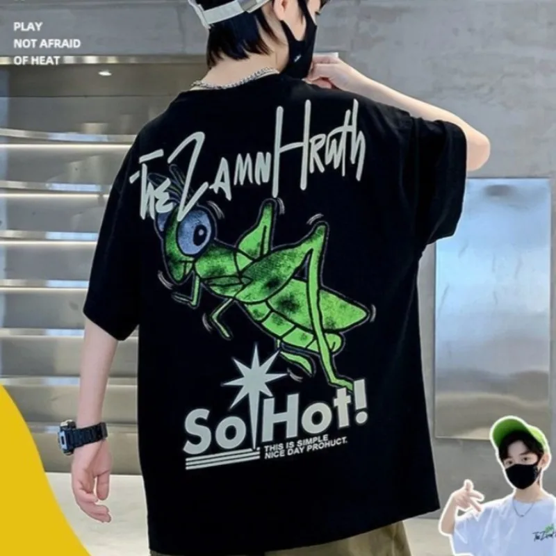 

Новая летняя футболка для мальчиков 2026 года с коротким рукавом для подростков: стильная, универсальная, легкая, дышащая, модный дизайн ​