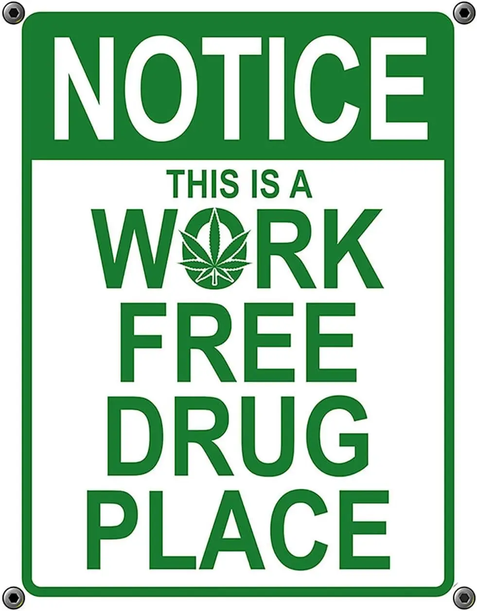 Desperate Enterprises Notice This Is A Work Free Place Tin Sign - Nostalgic Vintage Metal Wall Décor Made in USA