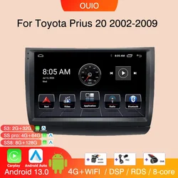 8GB+128GB Android 13 radio For Toyota Prius 20 2003 2002 2004 - 2009 Car stereo Multimedia Player Carplay Auto GPS Navigation