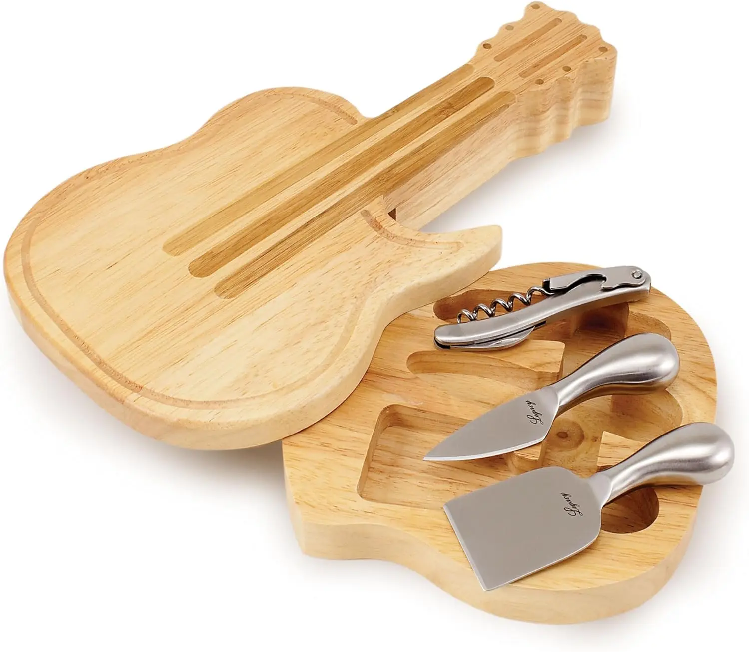 

TOSCANA - a brand Guitar Cheese Board & Knife Set, Novelty Charcuterie Board Set with Cheese Knifes, Cheese Boards Ch