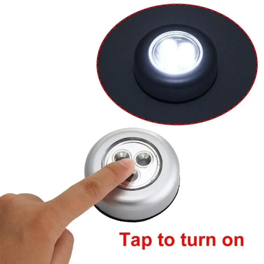 2024 New Style 1 Pcs 3 LED Battery Powered Stick Tap Touch Lamp Light Wall Kitchen Closet Lighting Home Decorations Lamp