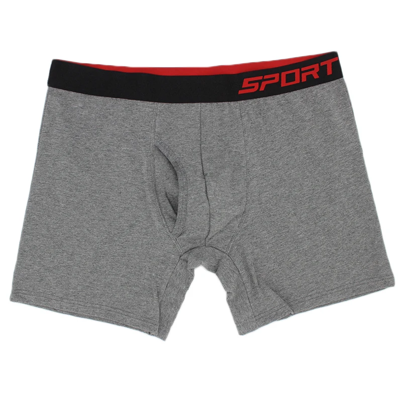 Men Sports Boxers Underwear Underpants Letters Wide Band Gray Black M L XL Breathable Ventilate Fashion Fitness