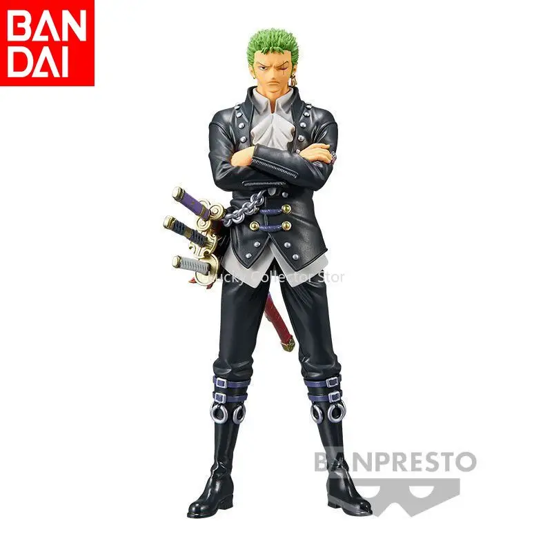 Bandai Genuine One Piece DXF RED Theater Version Zoro Figure Scenery Anime Doll Model Desktop Ornament Collection Gifts