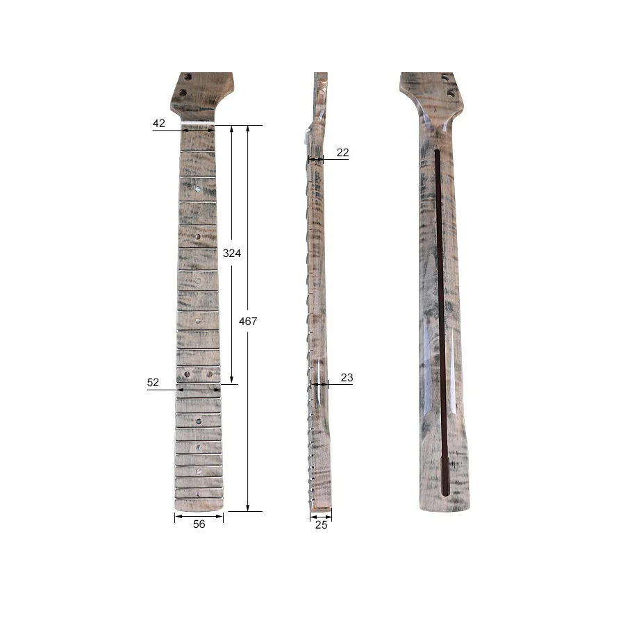 

ST Electric Guitar Tiger Pattern Neck 6 Strings 21 in One 5.6-wide Electric Guitar Neck DIY Guitar Handle Accessories #35