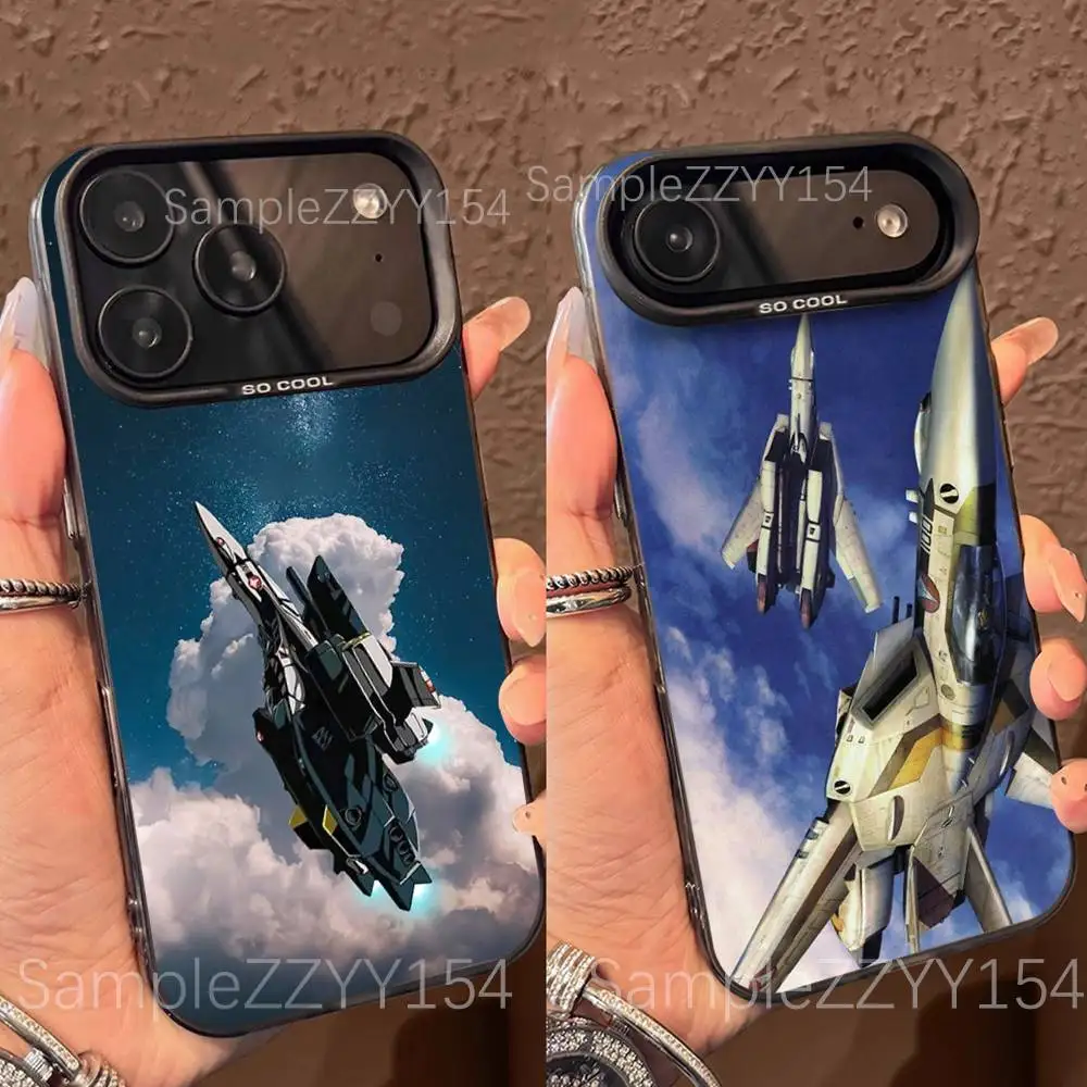 Funda de teléfono R-Robotech Anime Macross para 15,16,17,13,14,11,12,Pro,Max,Plus,E,Air,Mini, cubierta trasera mate a prueba de golpes de color