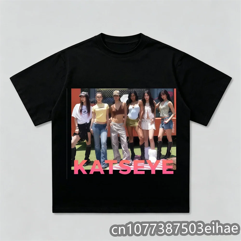 Unisex Y2K Vintage Katseye Kpop 'The Beautiful Chaos' Tour T-Shirt Cotton Graphics Short Sleeve Streetwear Fashion