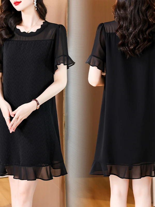 Vestido f plus size, moda verão, casual, solto, túnica ande, saia midi com painel bordado floral, silhueta linha a