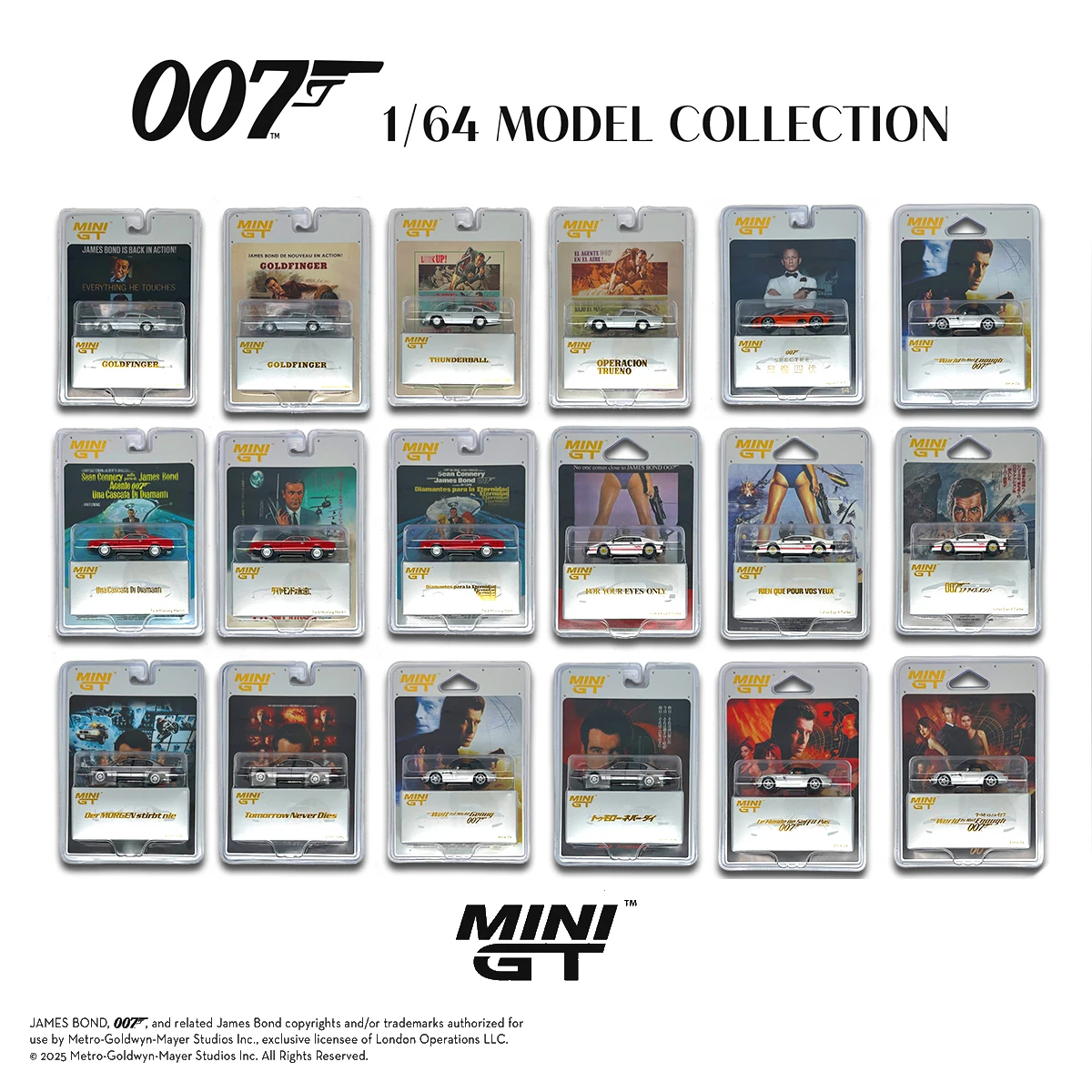 

MINIGT 007 1:64 Цветок лотоса BMW Z8 Ford Mustang Aston Martin Литая под давлением модель автомобиля игрушки 907 906 905 902