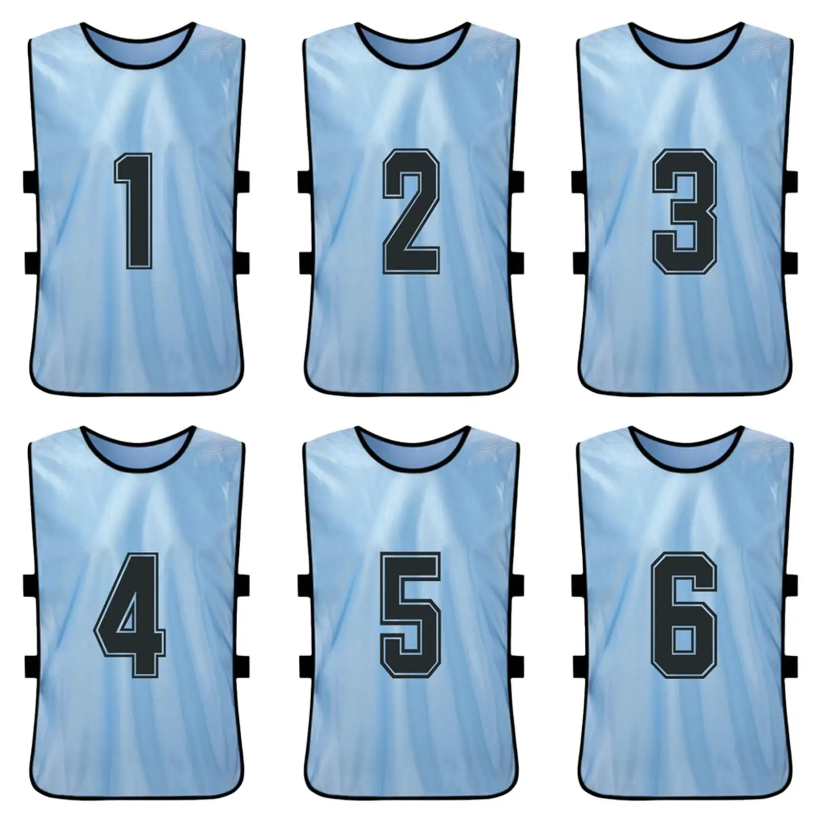 6/12pcs Kinder Fußball Pinnies schnell trocknen Fußball Trikot Jugend Sport Scrimmage Basketball Team Training nummerierte Lätzchen Sport weste – Detail 24
