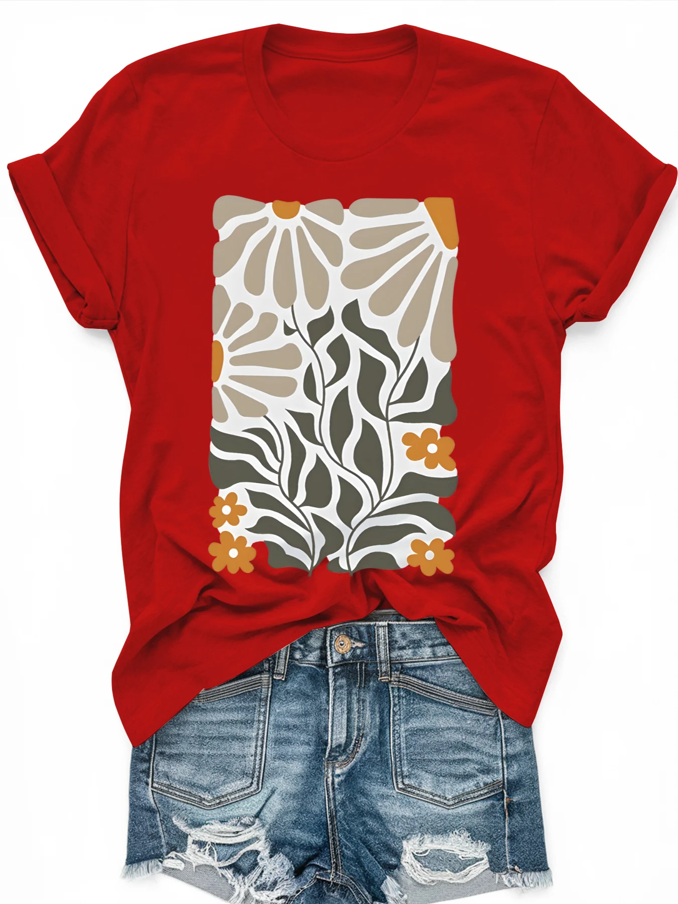 T-shirt à manches courtes imprimé grande taille pour femmes, ample et décontracté, doux, confortable et respirant, Sports de plein air