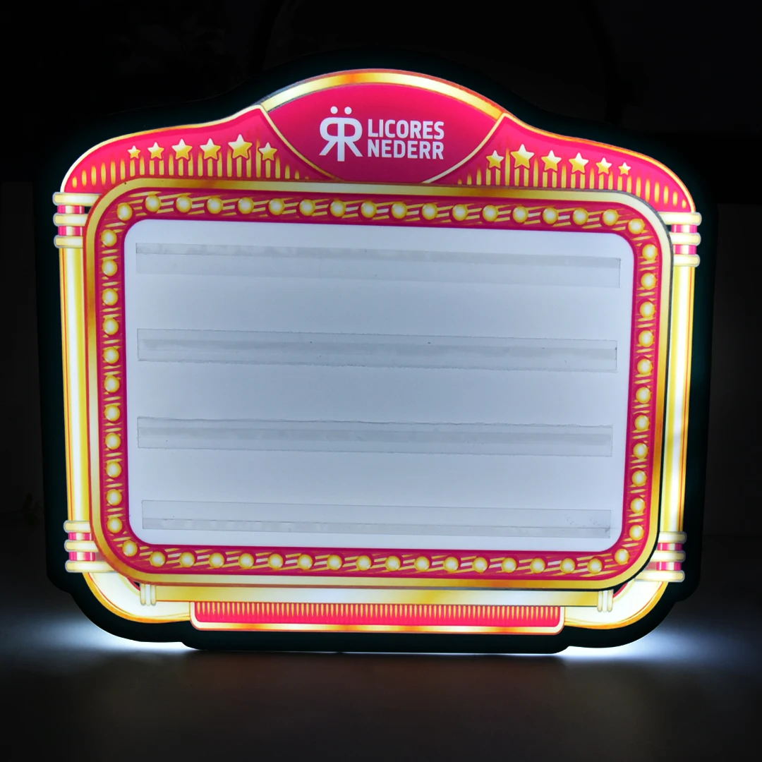 Custom LED message board sign champag ne VIP glorifier 26pcs LED letters board billboard bottle presenter for club and bar