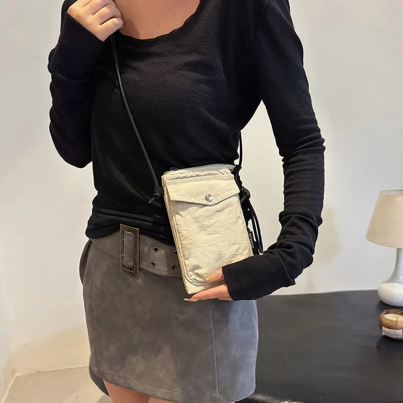 Straße gewaschen Nylon Umhängetasche für Frauen Mode Telefon Messenger Bag weibliche Geldbörsen Designer Schultertaschen – Detail 5