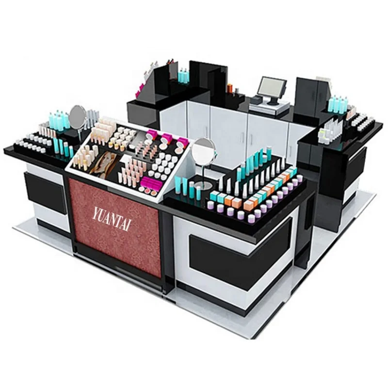 Custom. nail mall kiosk makeup desk for cosmetics products shop beauty bar display counter showcase equipment