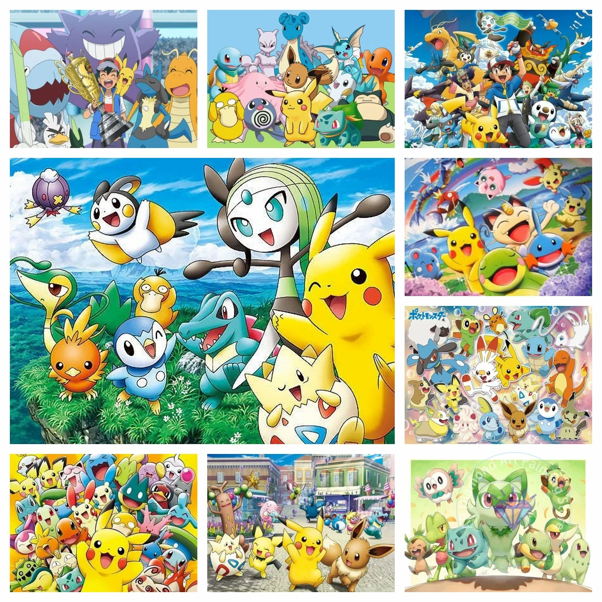 

Pokemon New AB Diamond Painting Mosaic Japanese Cartoon Anime Art Cross Stitch Kit Embroidery Children's Gift