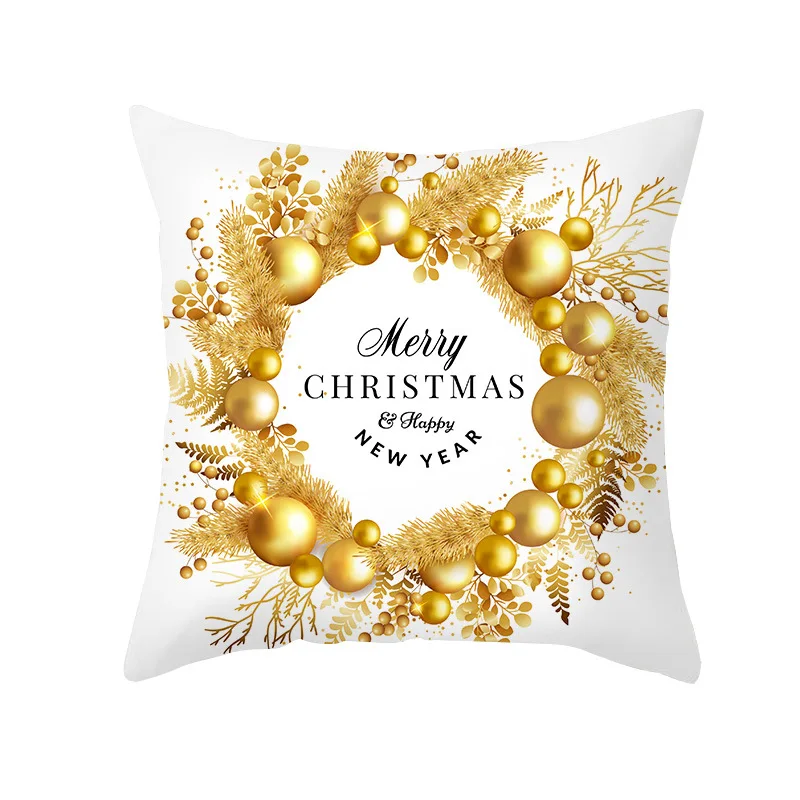 

Christmas Decorative Pillow Cover, Velvet Couch Cushion Cover Christmas Tree Ball Print Pillowcase, Holiday Decorations, 45x45cm