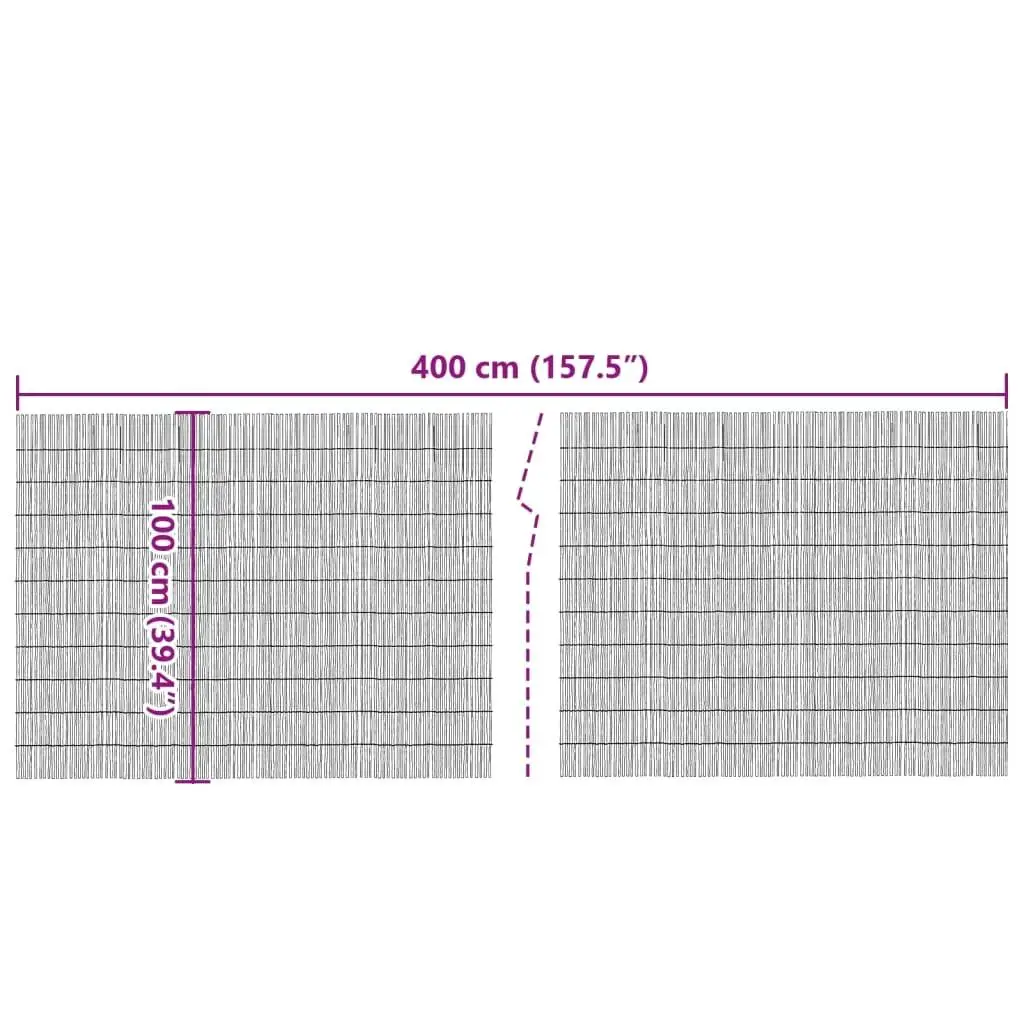 รั้วสวน 157.5x39.4 นิ้วตกแต่ง Reed แผงหน้าจอธรรมชาติรั้วกลางแจ้ง Solution Garden Decor