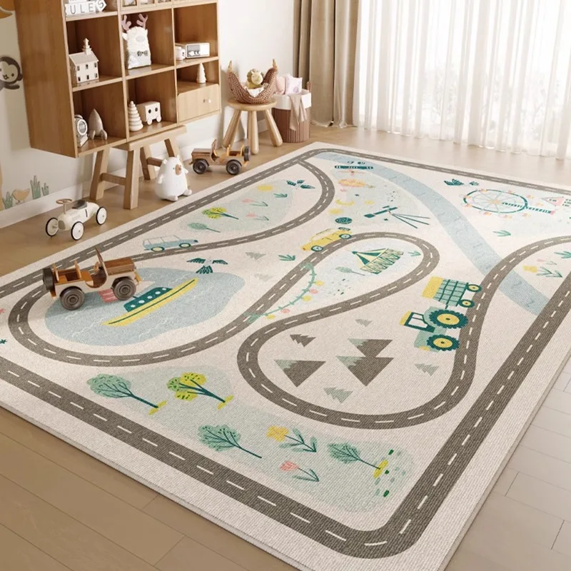 VIKAMA Circus Animal Giraffe Lion Kids Rug Soft Flannel Non Slip Washable Area Carpet for Nursery Playroom Bedroom Decor