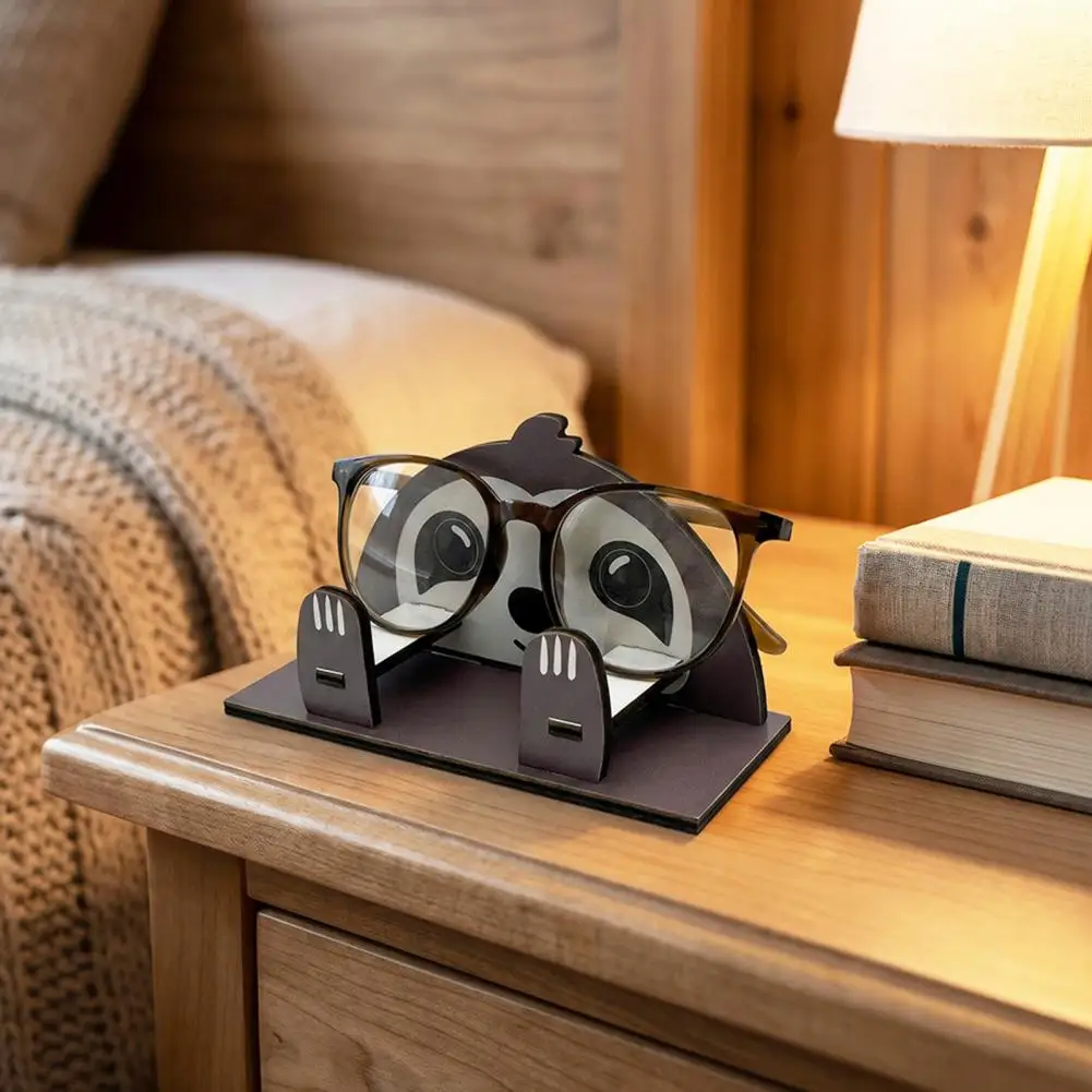 Cute Animal Shape Wooden Glasses Holder Desktop Display Stand Sunglasses Keeper Rack Organizer for Office Home Desk Decor