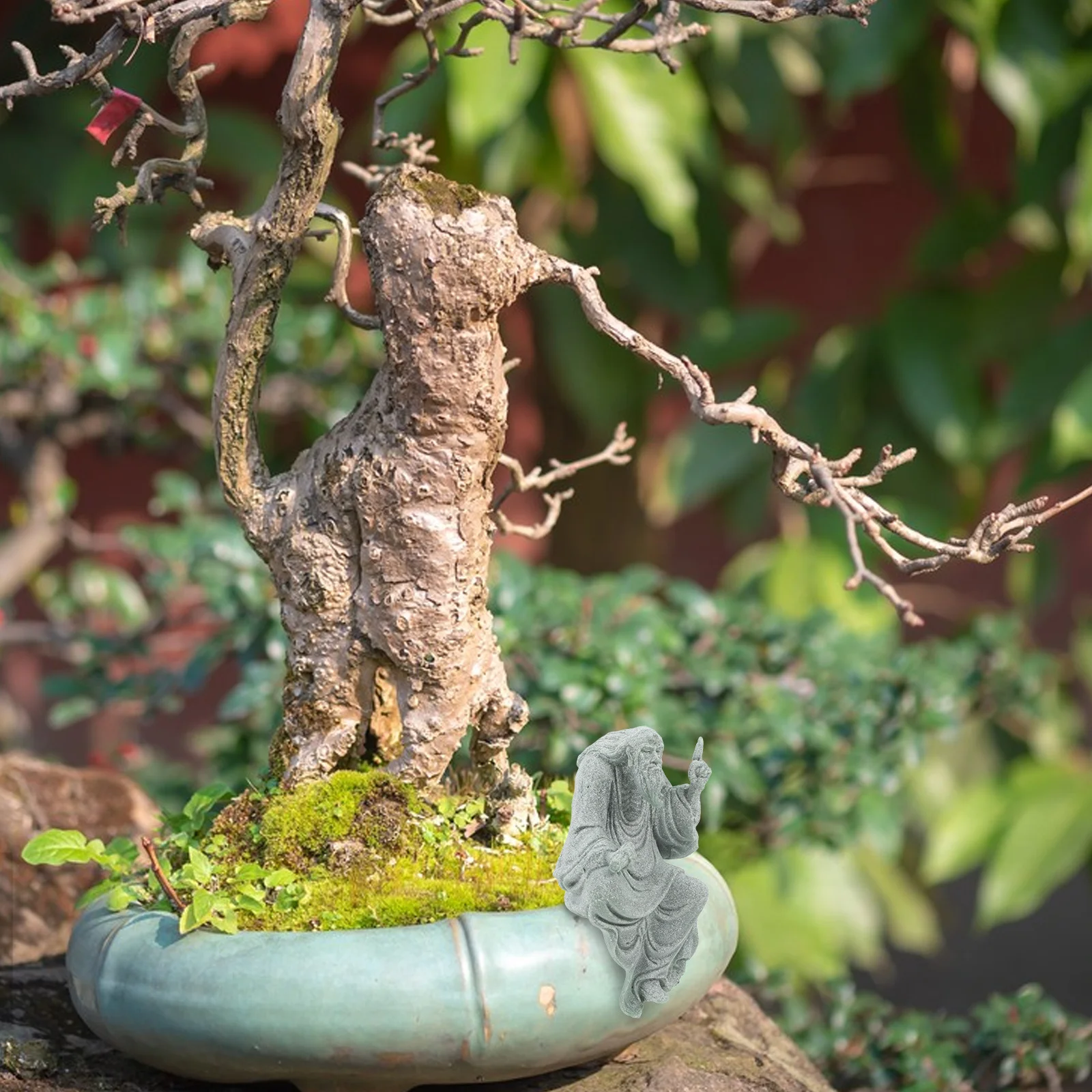 

Zen Garden Buddha Sculpture Chinese Style Stone Serene Micro Landscape Bonsai Desktop Aquarium Good Luck Ornament